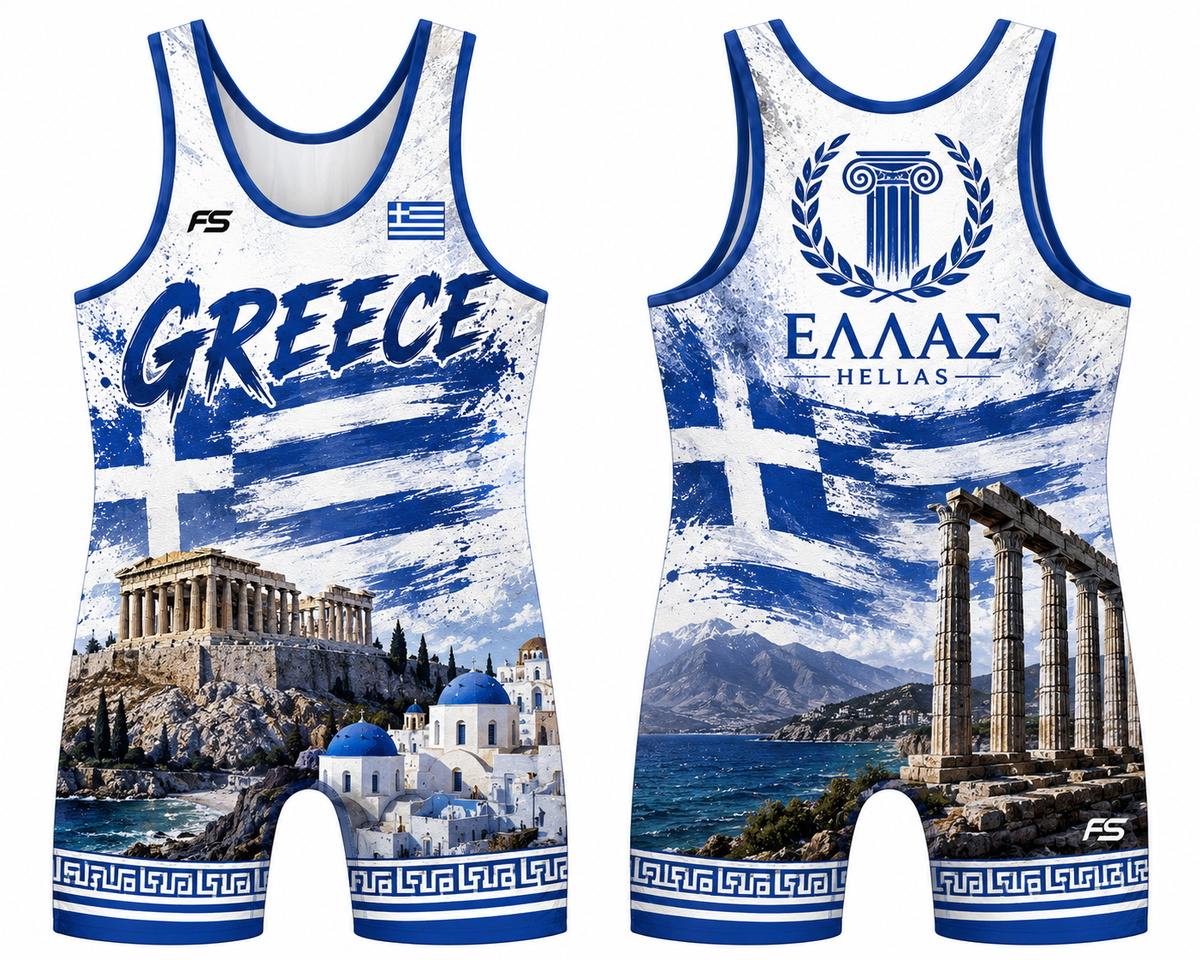 Greece Wrestling Singlet